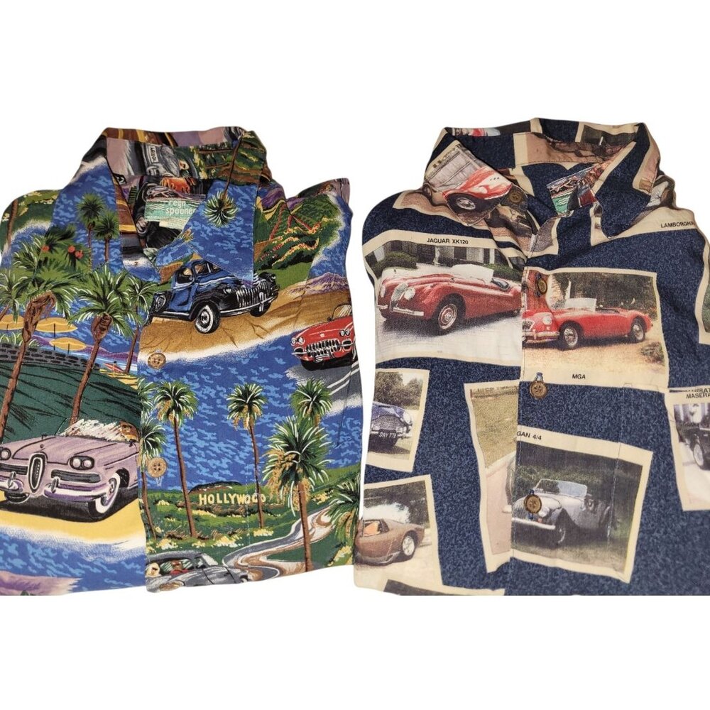 Lot REYN SPOONER Classic Cars Hollywood RAYON Shirts Medium USA HAWAII Camp
